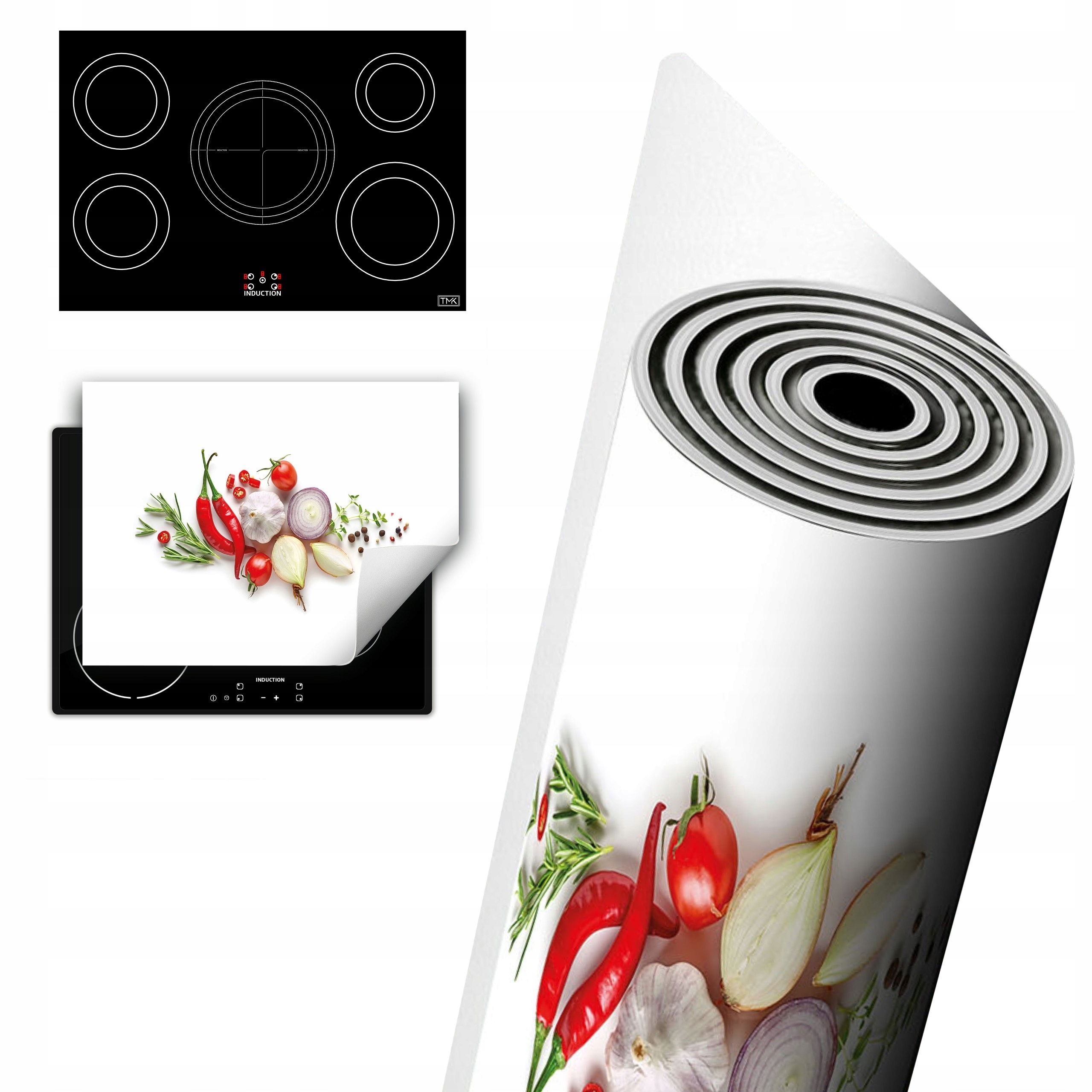 Vinylová Ochranná Deska Na Indukci 80x52 bílá chilli