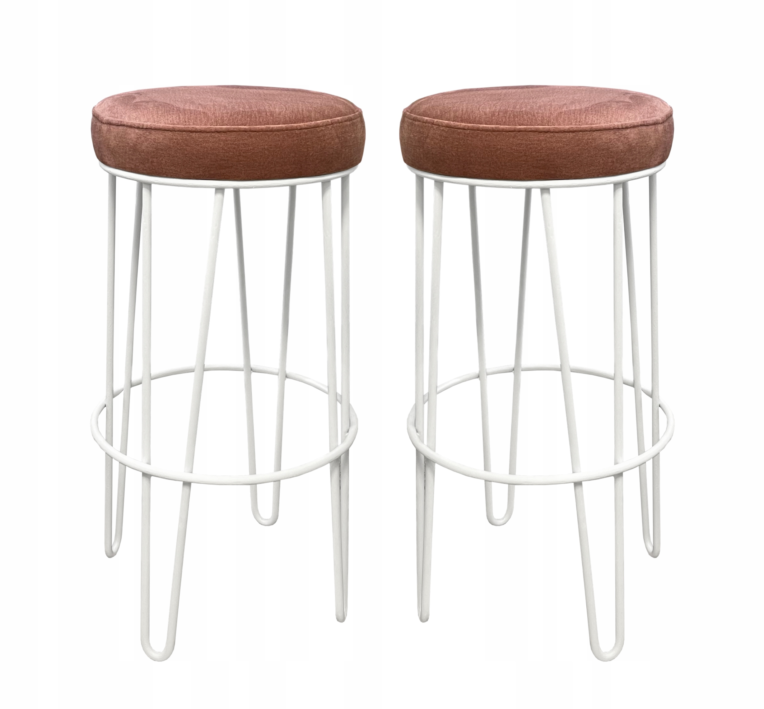 

2x Hoker niski taboret barowy 66 biały metalowy 4P