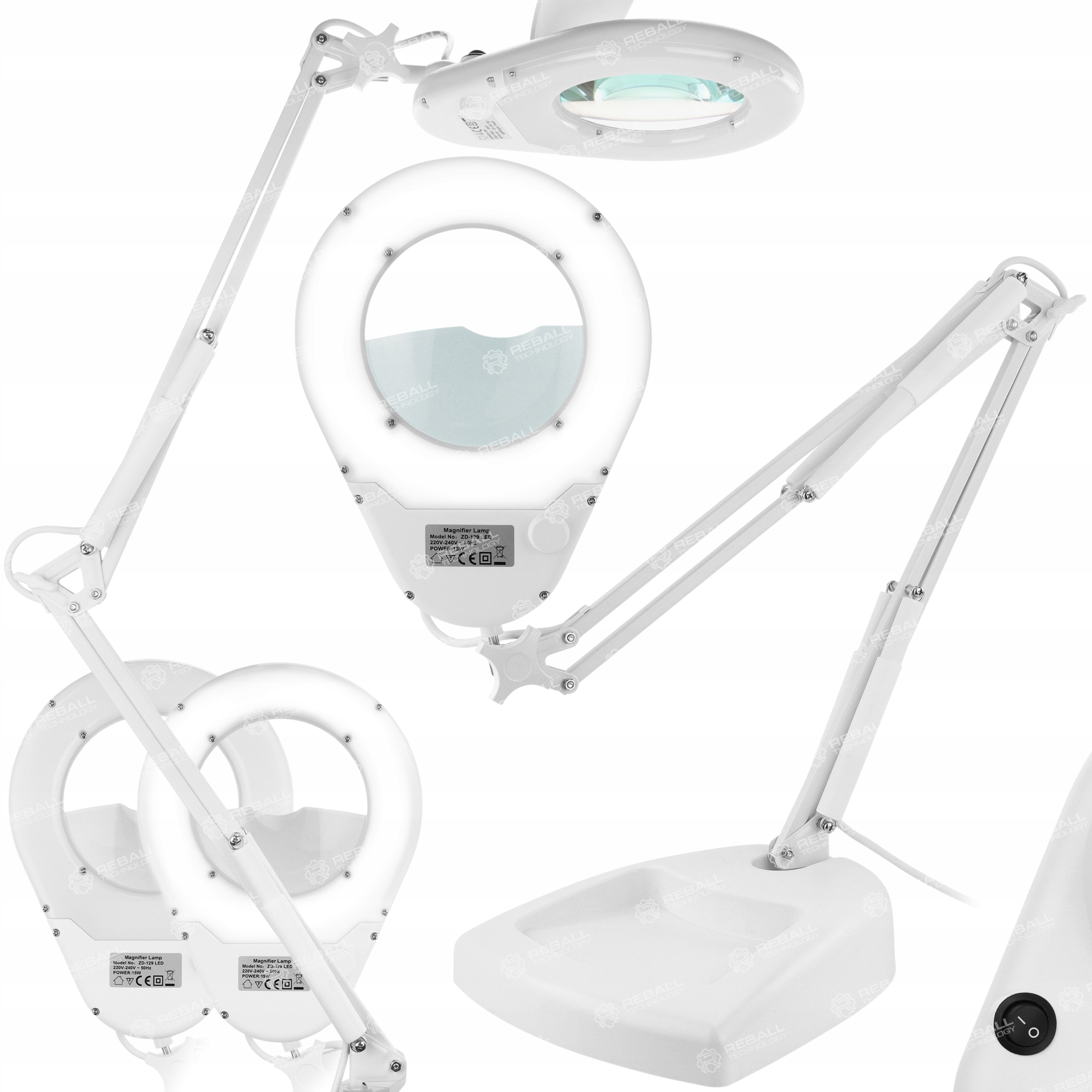 Kroužková Lampa 80xLED Velká Lupa 3X Na Rameni Dílenská 15W ZD-129