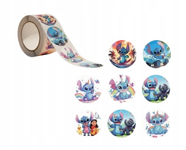 MATRICÁK KEREK SZÍNES STITCH ANGEL 50 DB