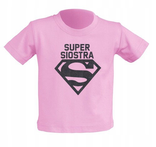

Koszulka dziecięca różowa Super Siostra 3-4 lata