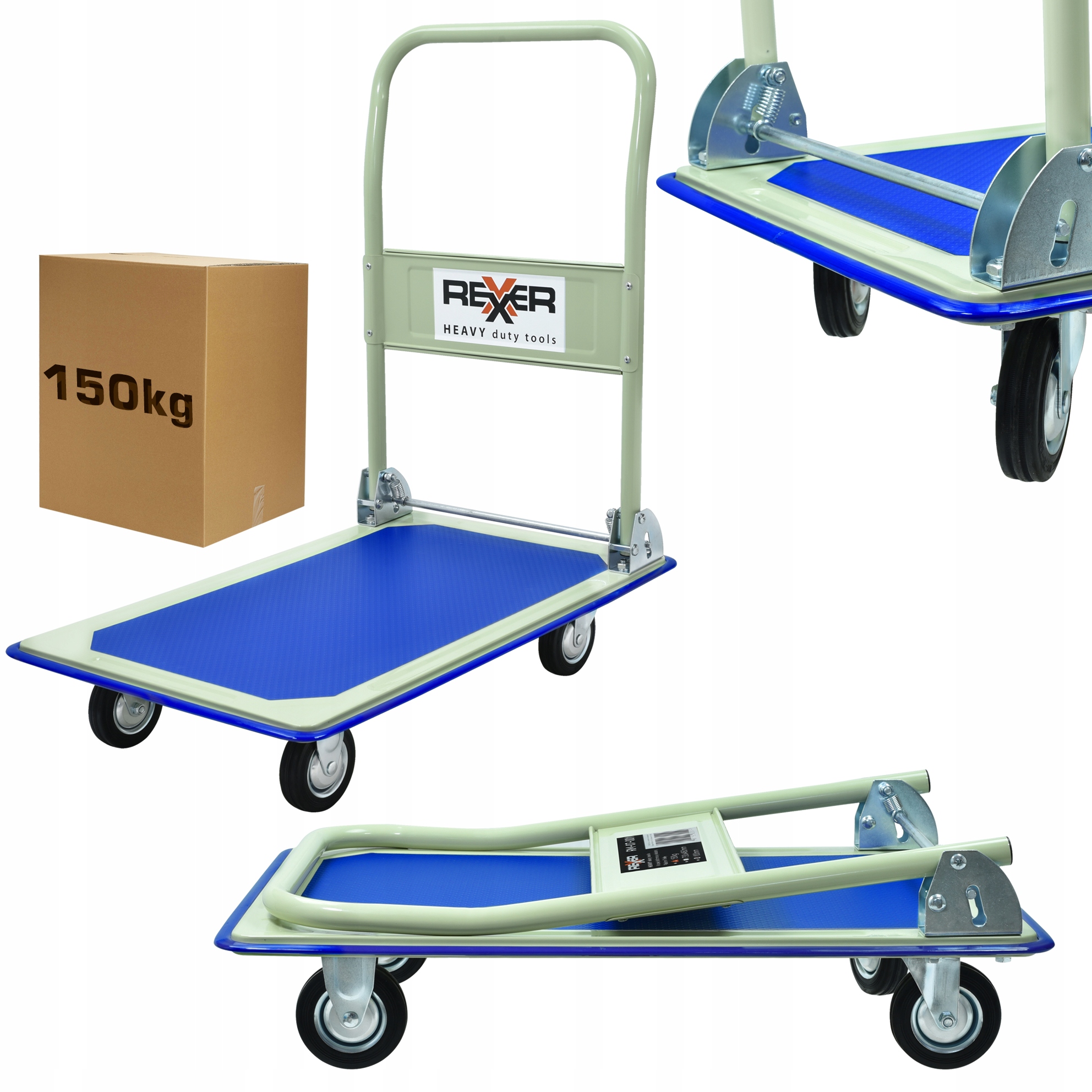 Skládací Plošinový Vozík 150 Kg 73x48x80 CM Skladový Přepravník