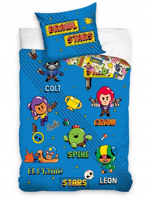 POŚCIEL GRA BRAWL STARS 140x200 CM DZIECIĘCA SPIKE LEON KRUK