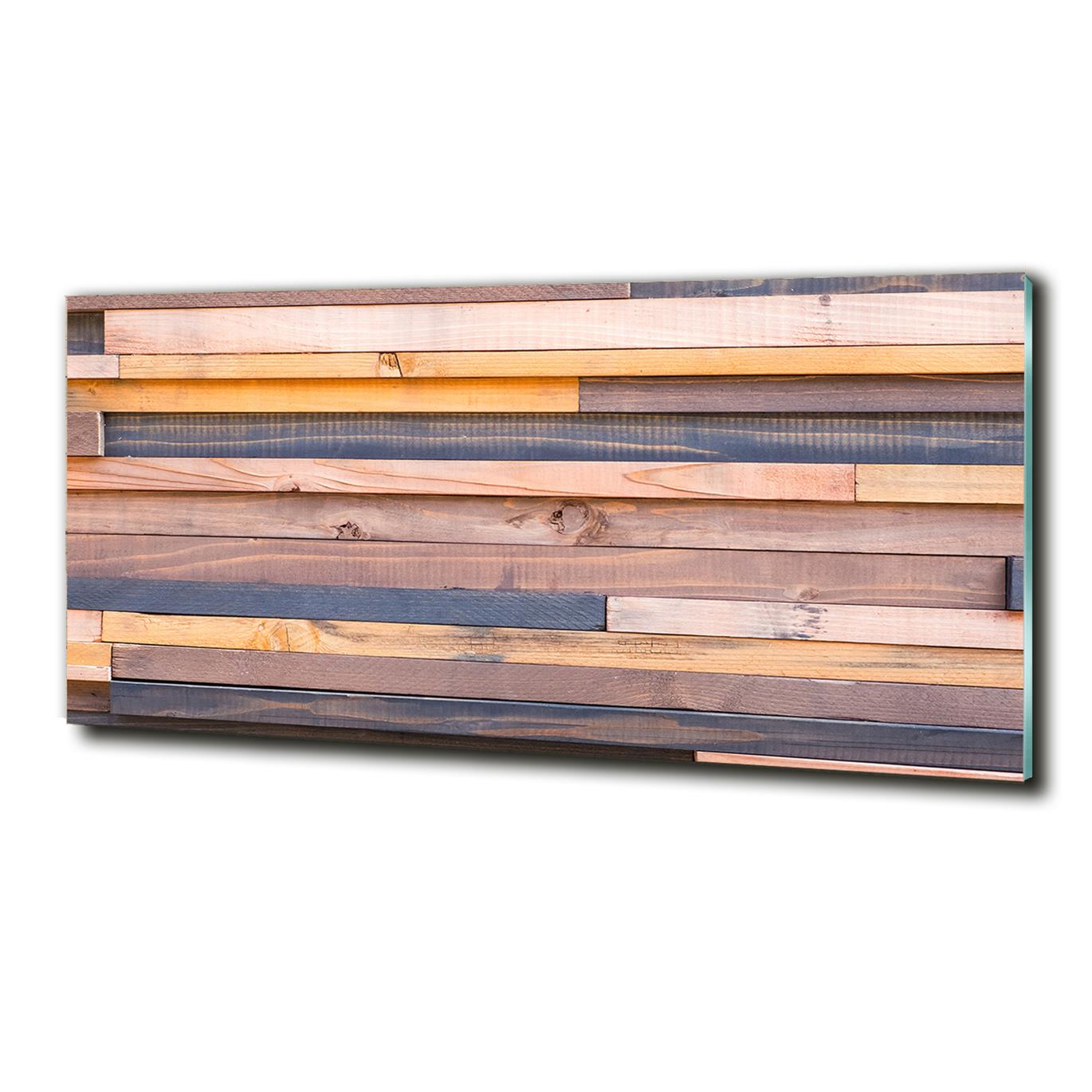 Tištěný obraz na skle Dřevěná stěna 125x50