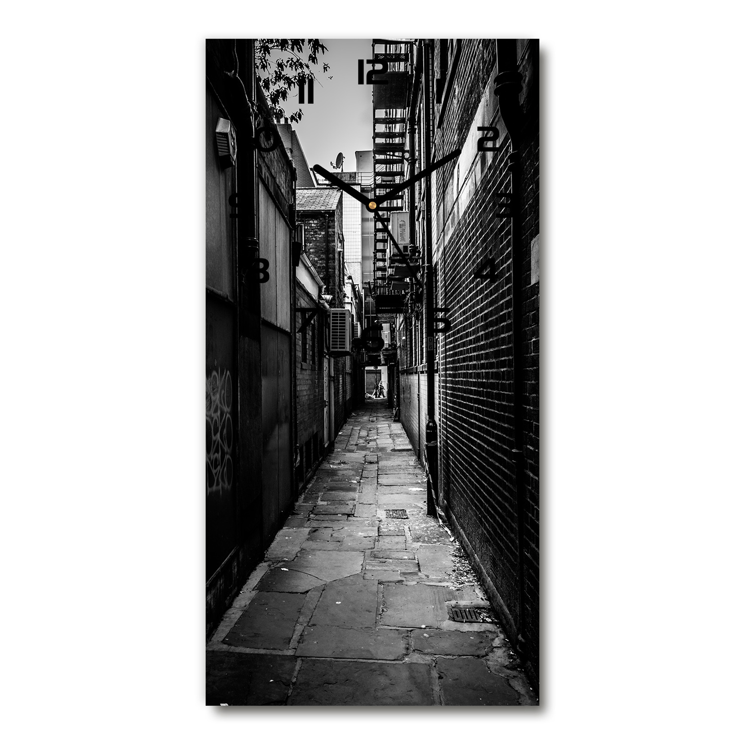 Tichý nástenný hodinový stroj Mestské uličky 30x60 vertikálny