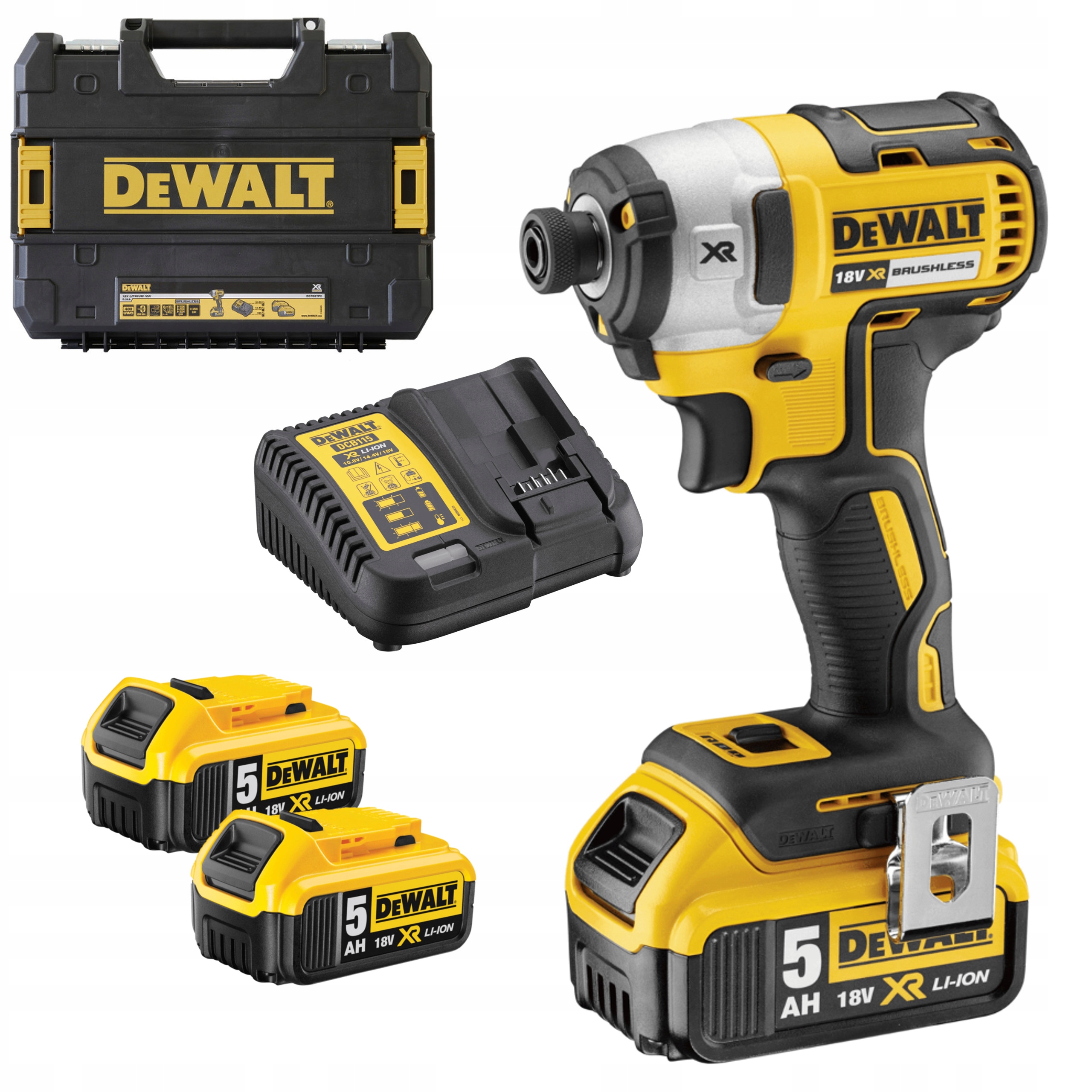 Zakrętarka udarowa 1/4 18V 205Nm 2x5,0Ah Dewalt
