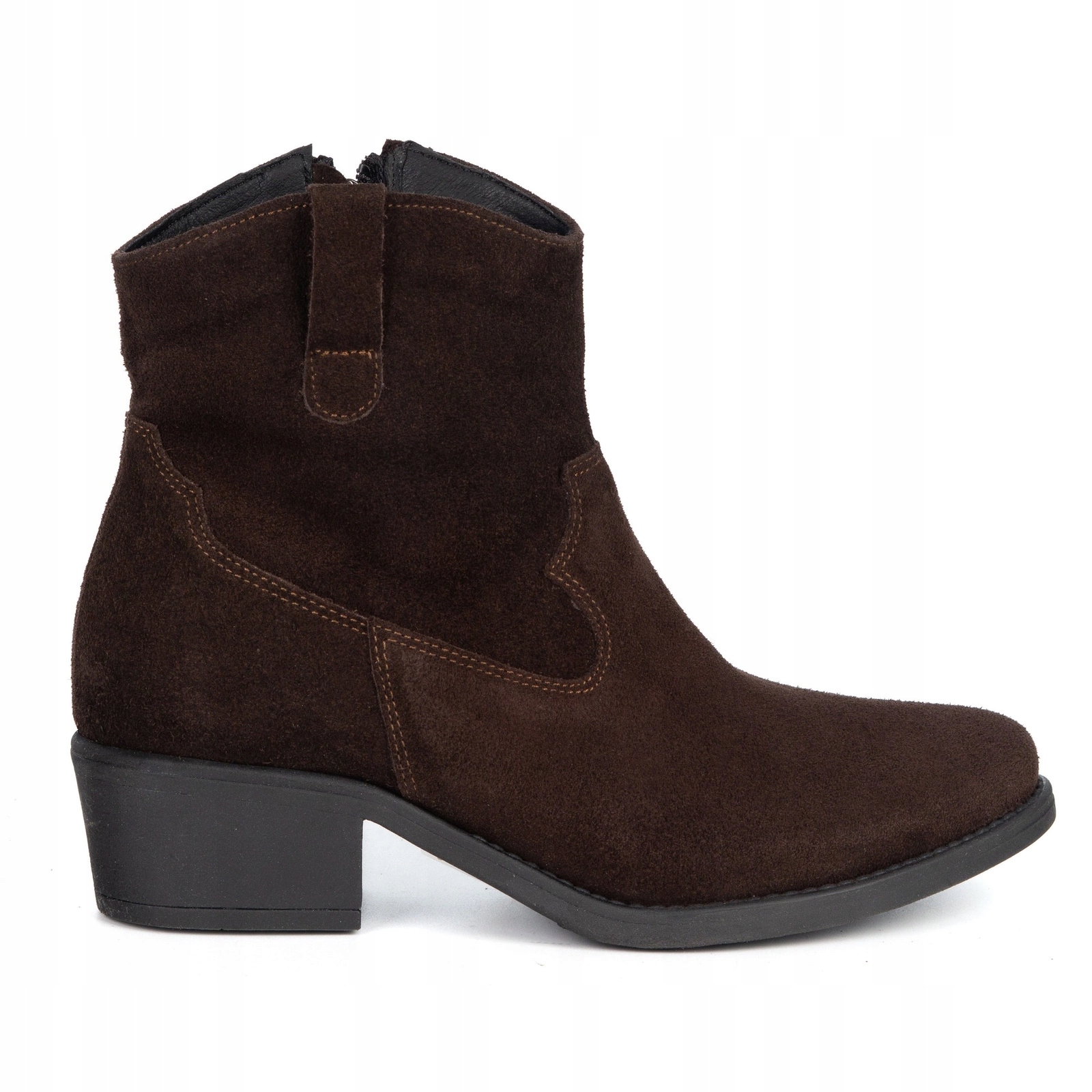 Dámské kotníkové boty kožené boty Olivier Dakota, elegantní střih na semišovém podpatku, velikost 39