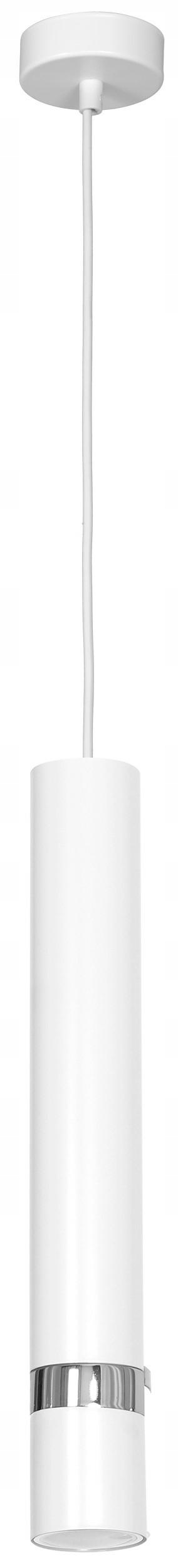 Závěsná lampa Reno Bílá Stříbrná 1xGU10 tuba regulace výšky