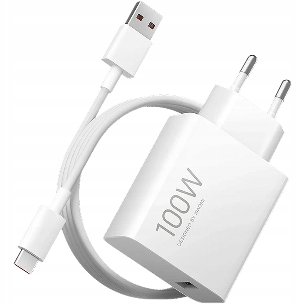Nabíječka Xiaomi pro telefon, 100W Usb-a, výkonná síťová nabíječka s kabelem GaN, výkonná