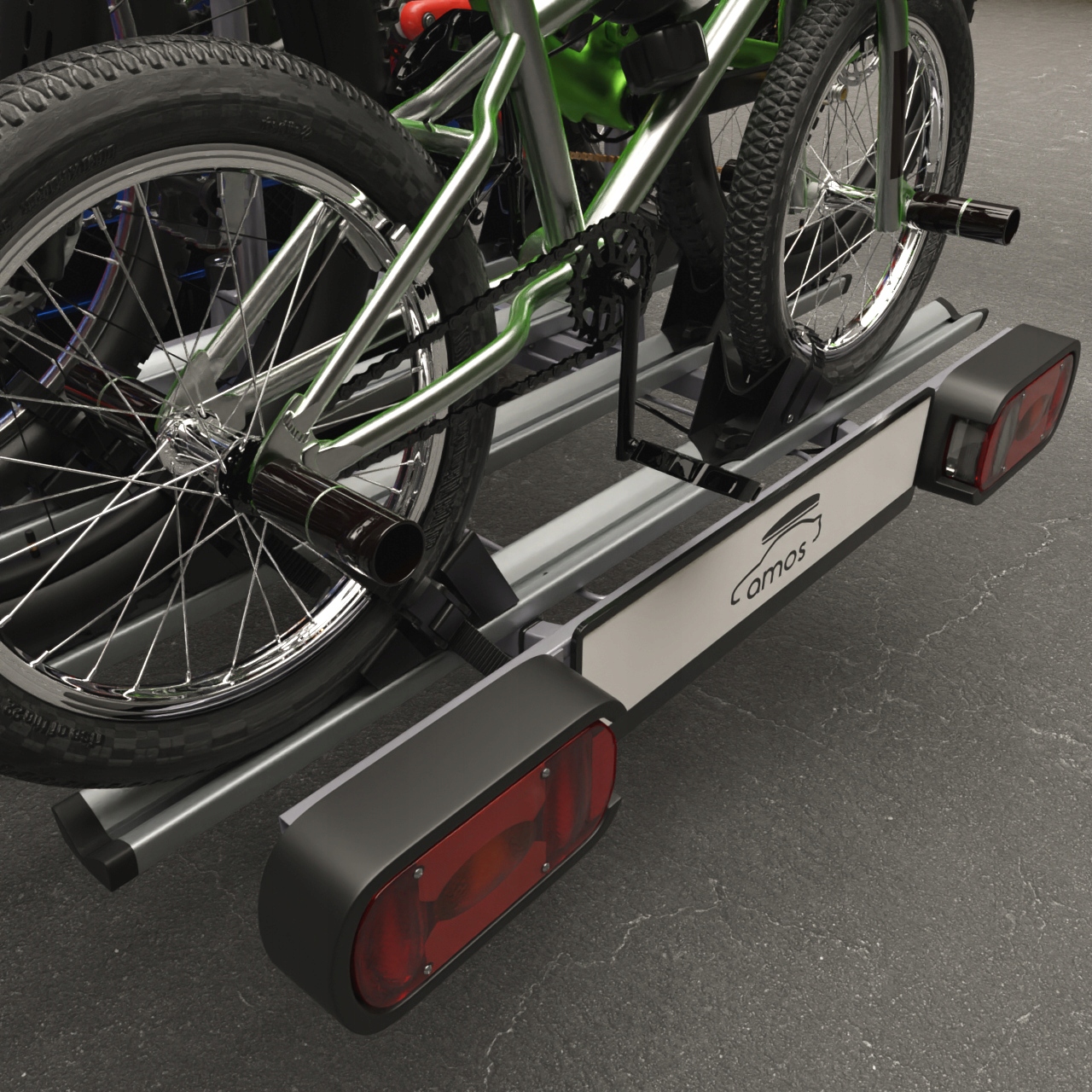 BAGAŻNIK ROWEROWY NA HAK PLATFORMA 4 ROWERY - AMOS - UCHYLANY 13 PIN ZAMEK Typ gniazda 13 pin