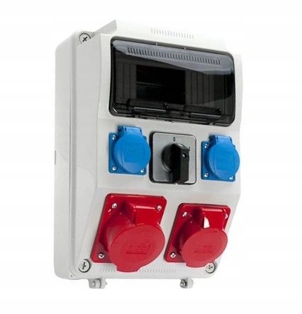 Rozvaděč s vypínačem zásuvky 32A 5P, 16A 5P 2x230V