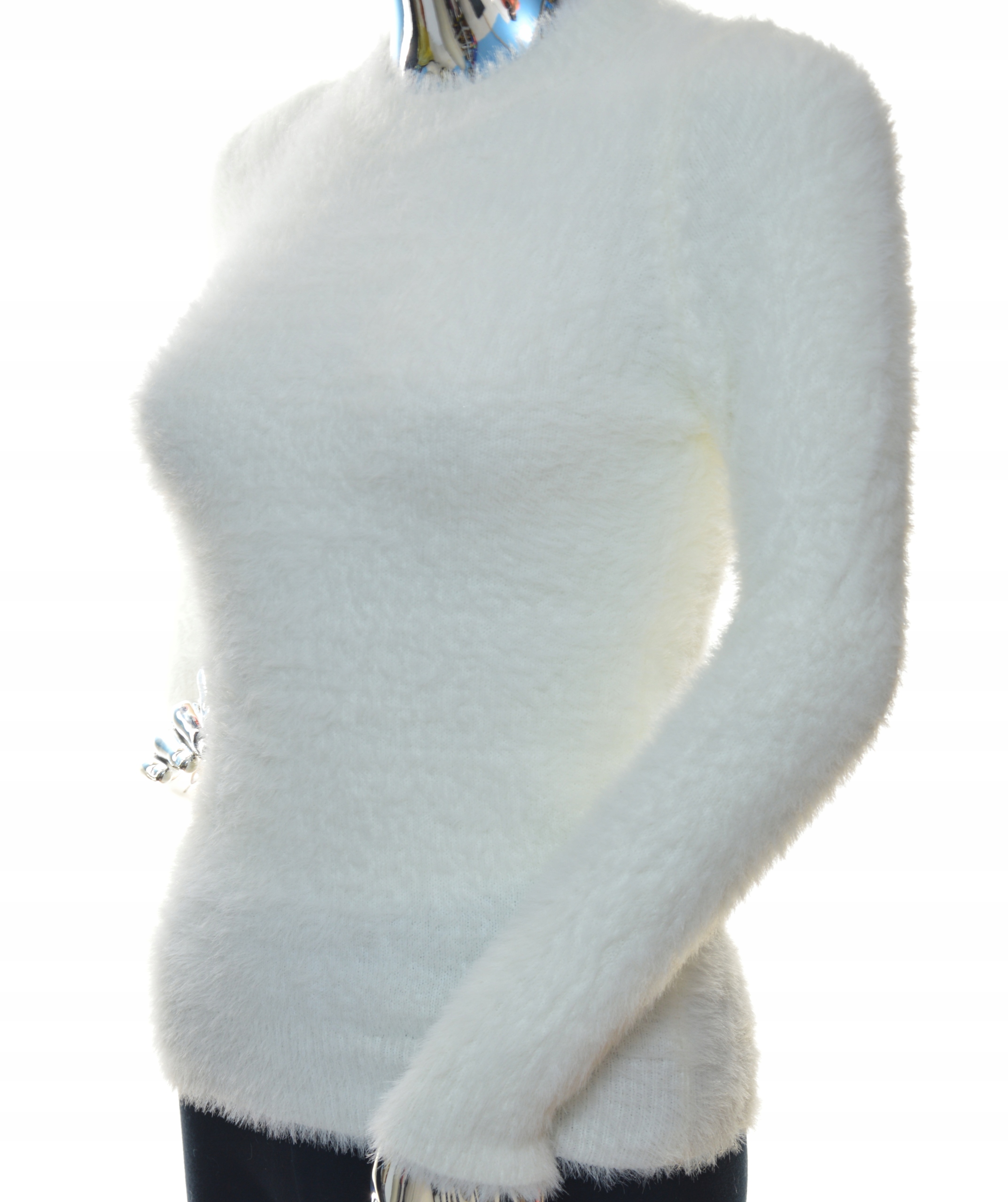 

Damski sweter typu alpaka pod szyję gładki Uni