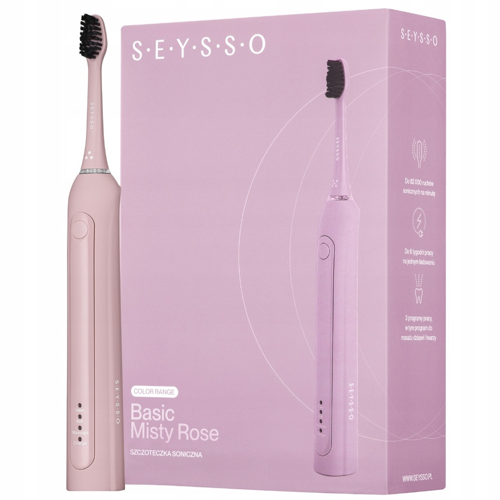 Szczoteczka soniczna Seysso Basic Misty Rose do zębów