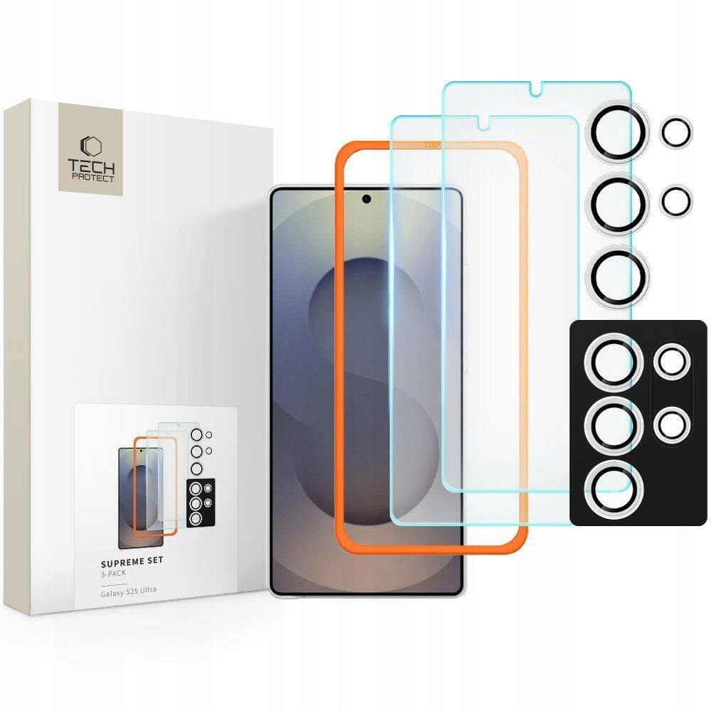 Szkło Hartowane Tech-protect Supreme Set 3-PACK Galaxy S25 Ultra Clear