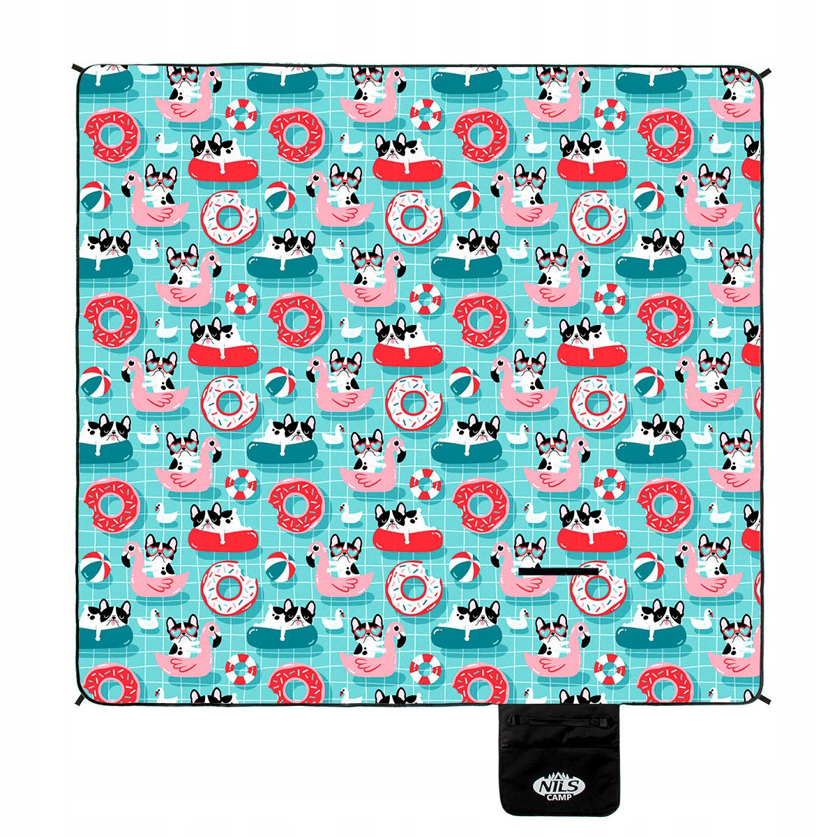 KOC PIKNIKOWY PLAŻOWY MATA Z IZOLACJĄ 200x200cm Długość 200 cm