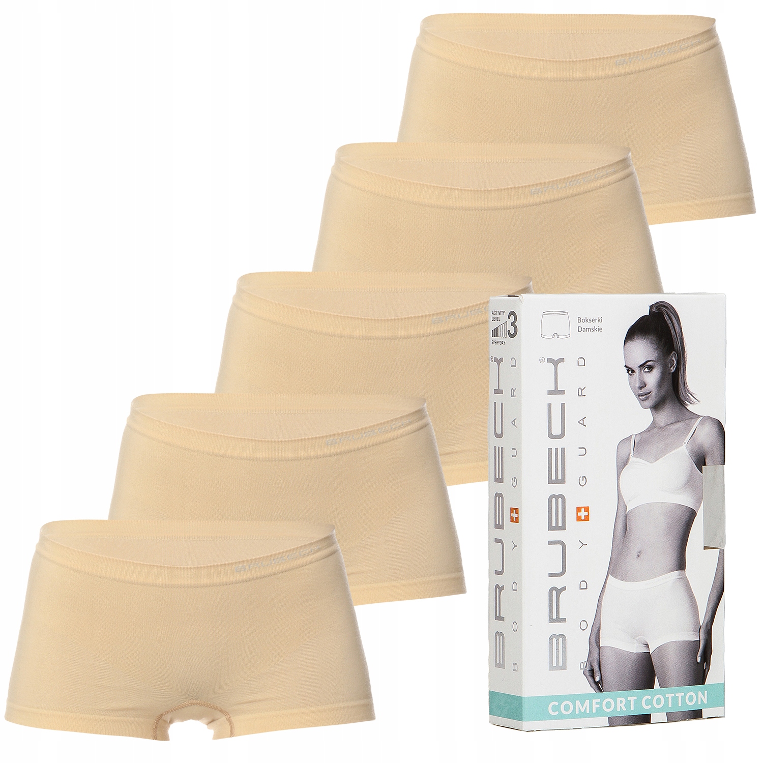 

Bezszwowe Bokserki 5szt Brubeck Cotton S BG34