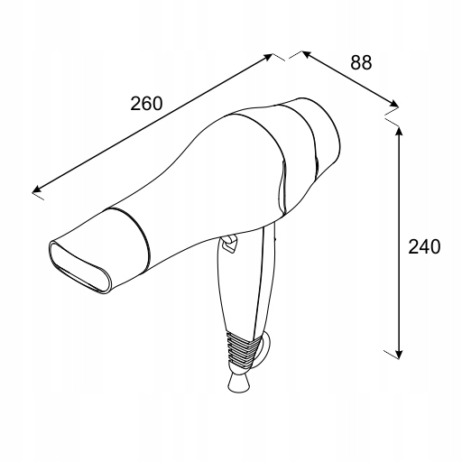 Suszarka hotelowa do włosów 1800 W Excel Tf Czarna