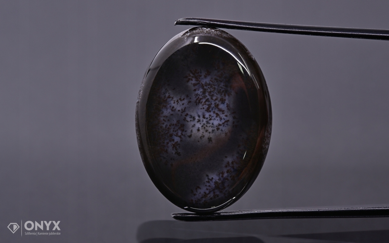 Dendritový achát z Turecka kabošon ovál 29,5x21,5 m