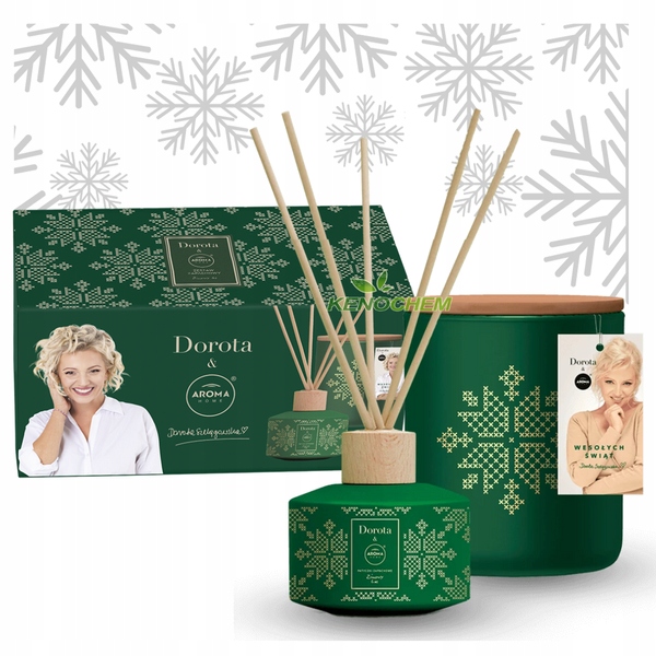 Dorota AROMA BOX Zimowy Las Zestaw Upominkowy Patyczki zapachowe Świeca