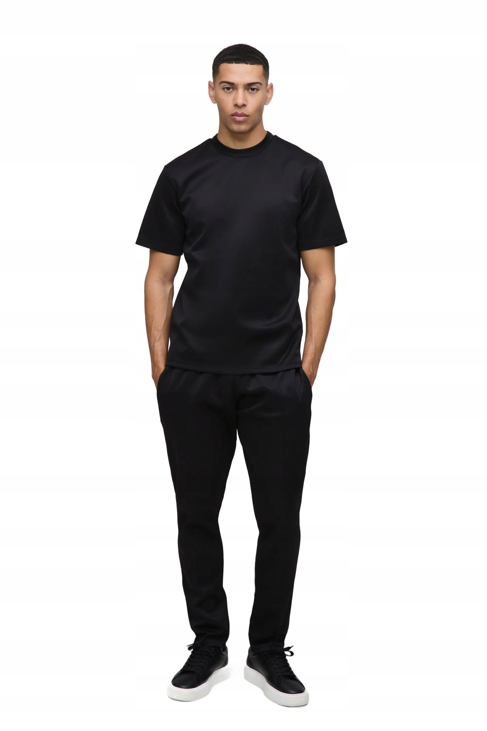 Boohooman Černá Tepláková Souprava S Krátkým Rukávem S Z3A