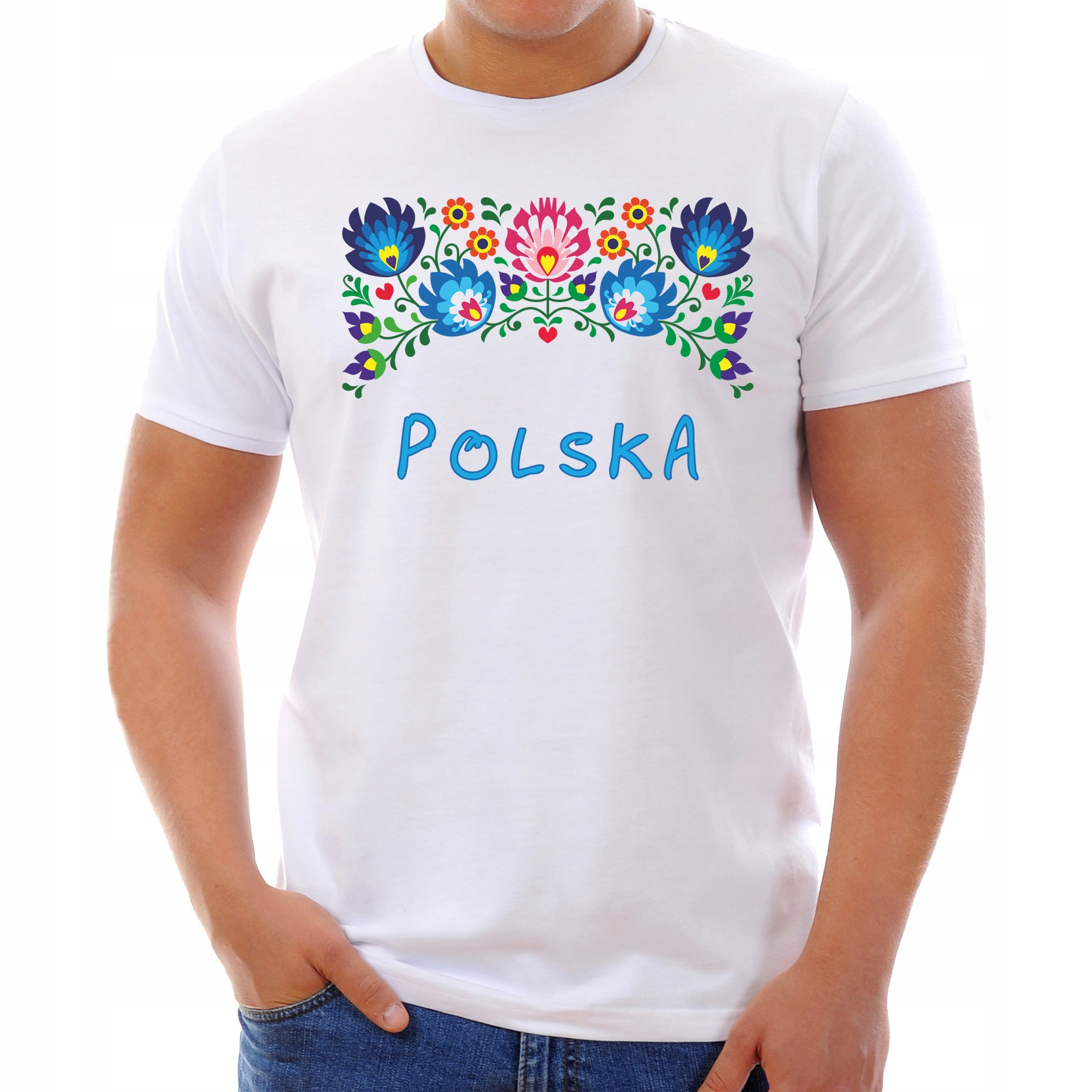 

Koszulka Kwiaty Łowickie Polska (M):: M,: biały