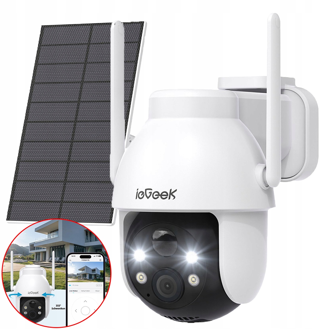 Kamera Wifi Ip Smart Venkovní Otočná 3MPX 2K 4x Zoom Pro Monitorování