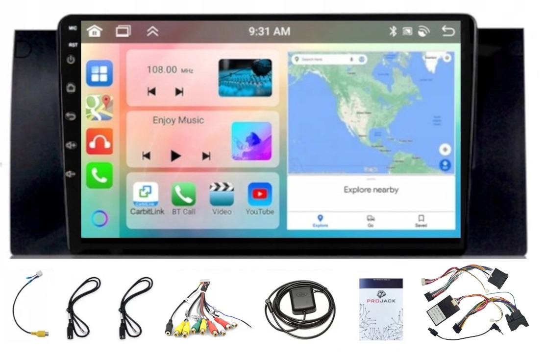 Rádio Gps Android Bmw E39 1996-2003 Carplay Android Auto Wifi Usb 4GB 64GB