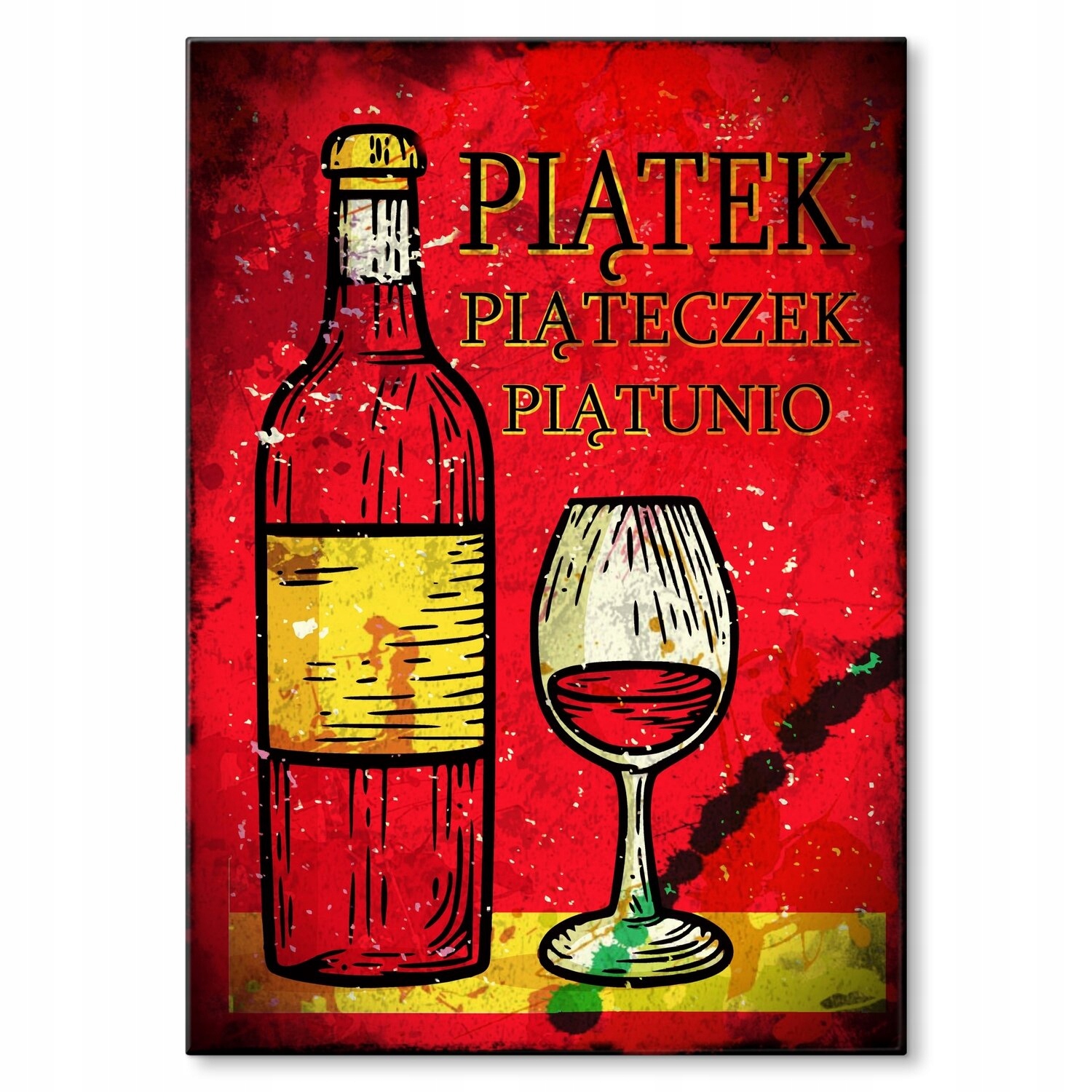 Kovový plakát v pátek víno Dárek 30 x 42 cm
