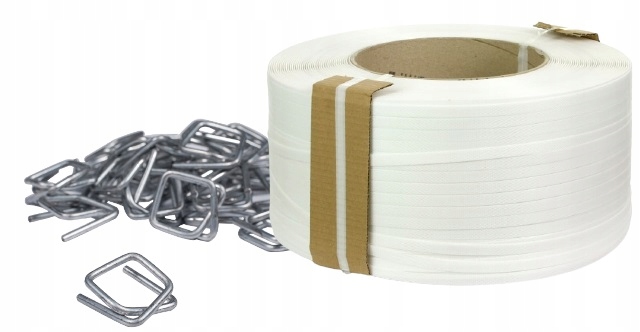 ZESTAW 12mm TAŚMA PP SPINAJĄCA + zapinki druty