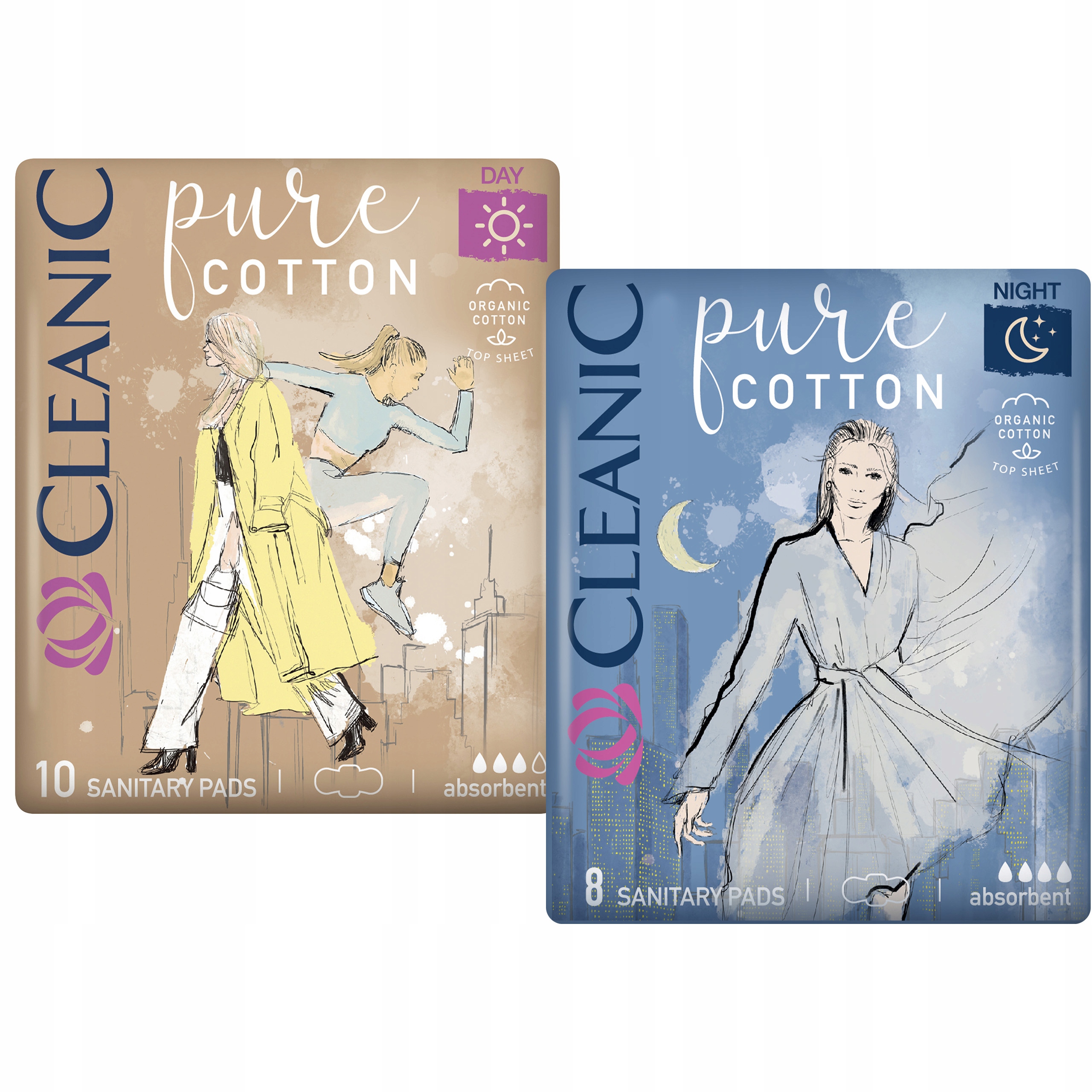 Cleanic Pure Cotton Day & Night Podpaski higieniczne dla kobiet zestaw