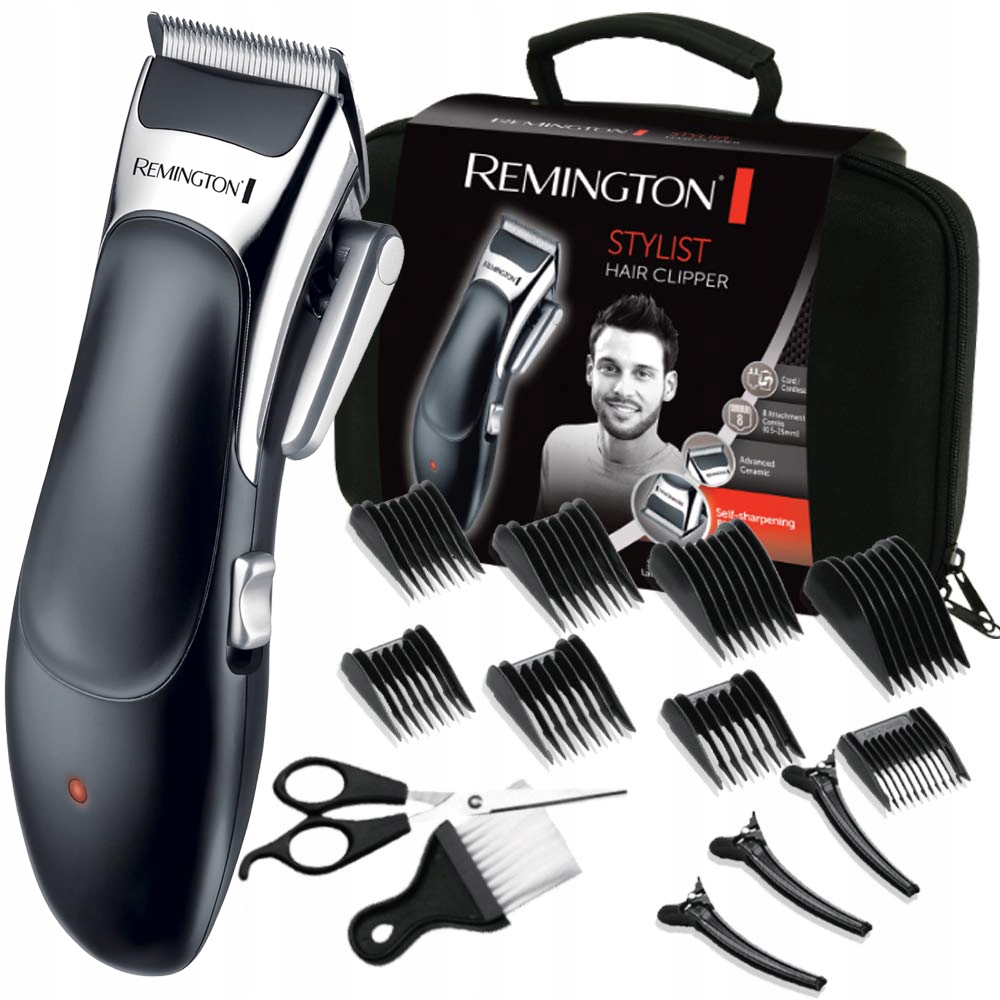 Maszynka do strzyżenia włosów Remington HC362C 8 Nakładek Nożyczki Klipsy