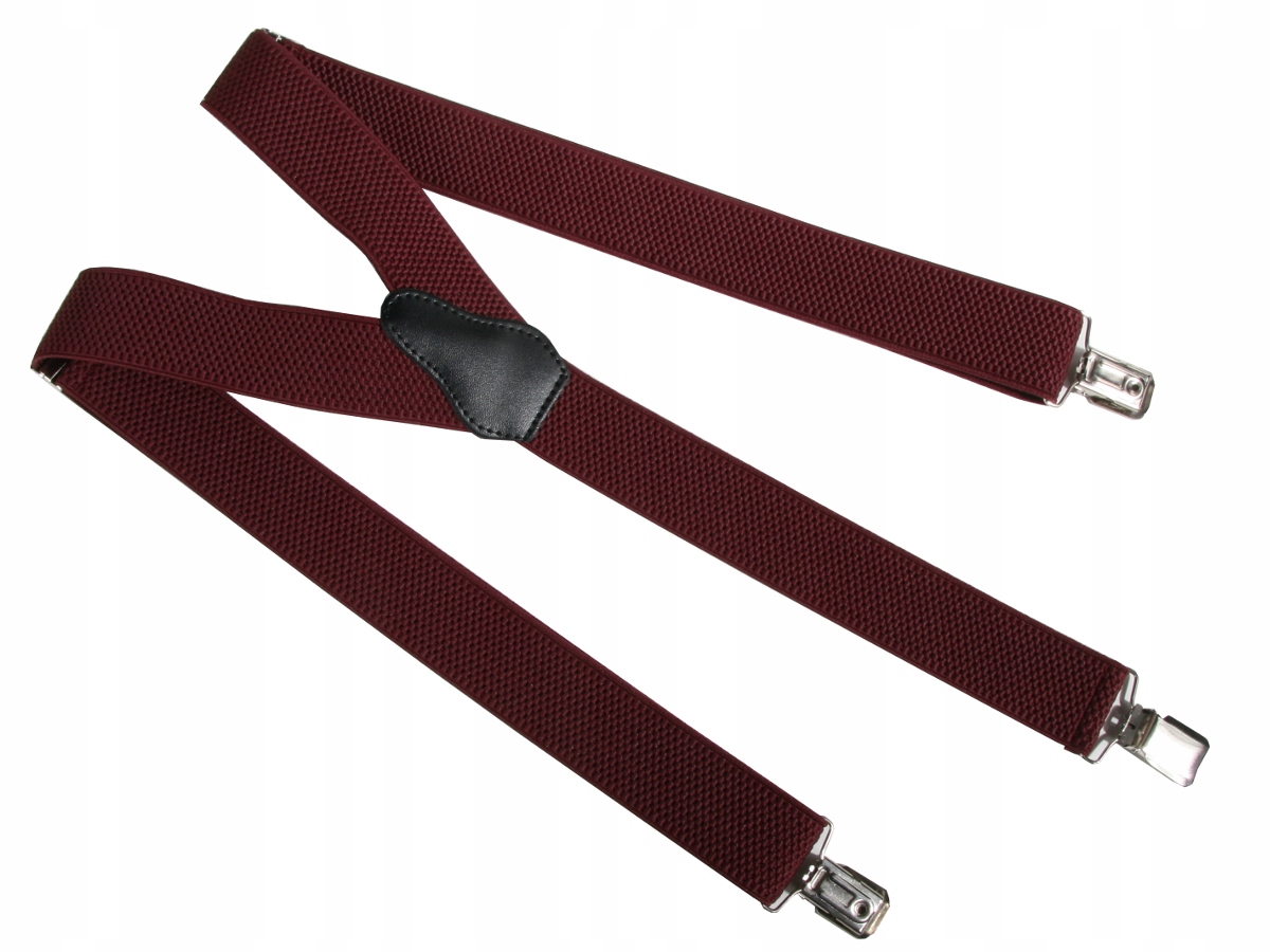 SZELKI MĘSKIE BORDOWE 3,5 CM Rodzaj do spodni