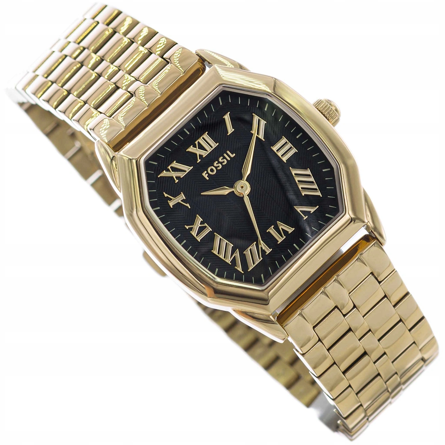 Dámské Hodinky Fossil ES5433 Harlow Zlaté Na Retro Náramku
