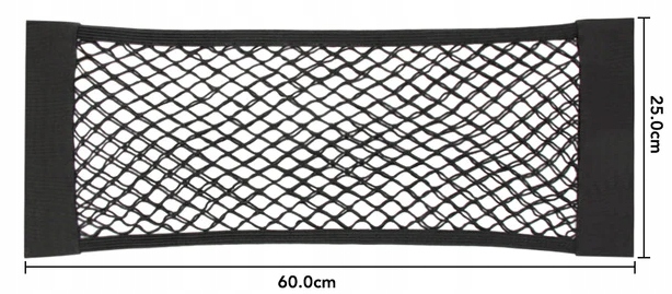 Siatka bagażnikowa samochodowa do auta organizer rzep 60x25 Elastyczna Rodzaj siatki
