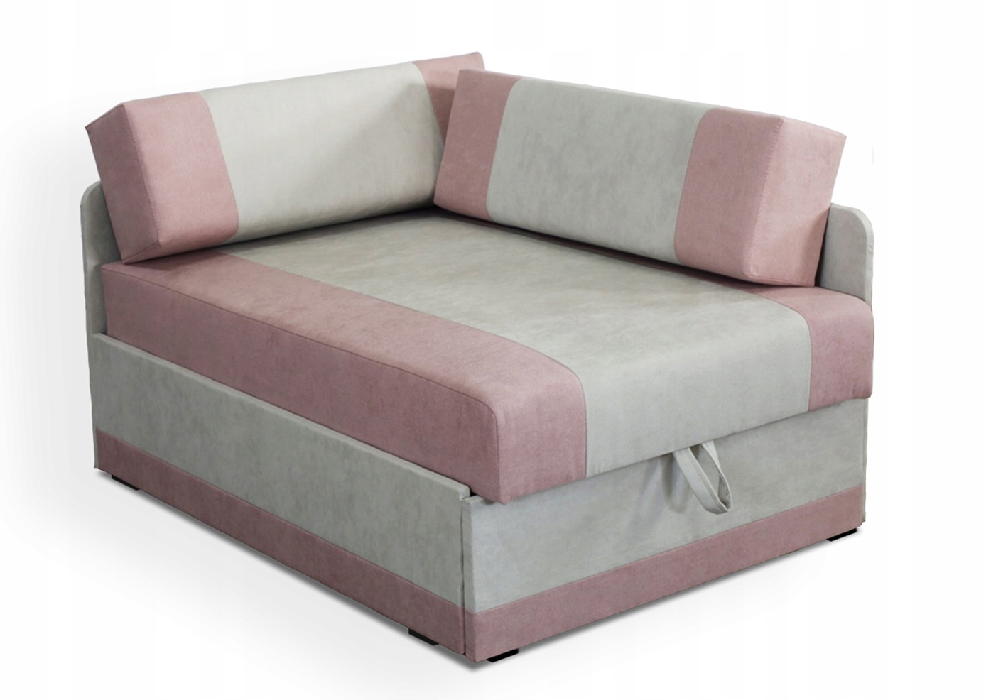Rozkládací rohová pohovka s funkcí spaní pro jednu osobu Vaxer Růžovo/šedá