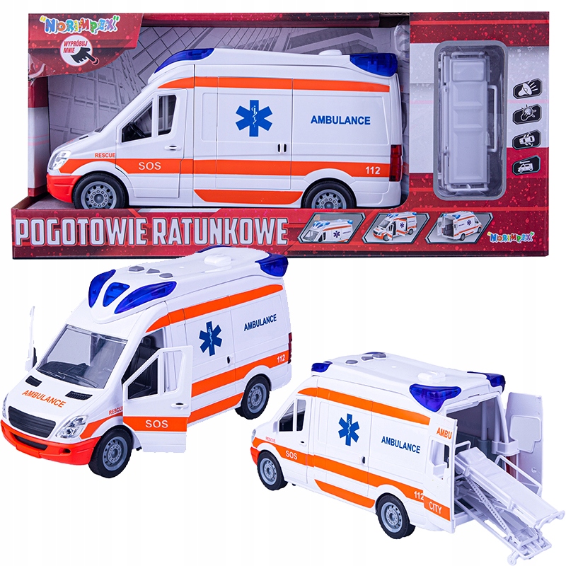 

Ambulans Karetka Pogotowie Gra Świeci Dźwięki Auto