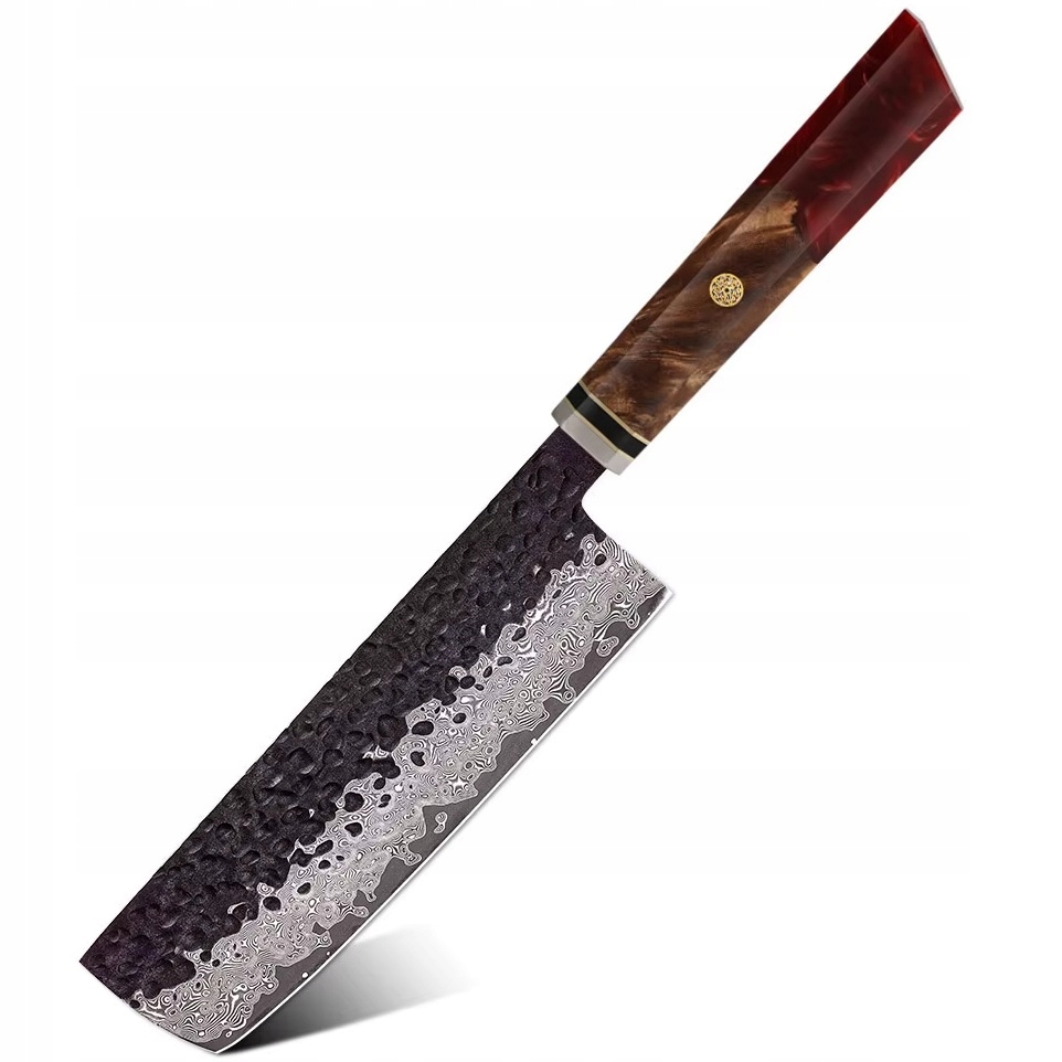 Damaškový kuchynský nôž Airi Nakiri/Červená KP-37353