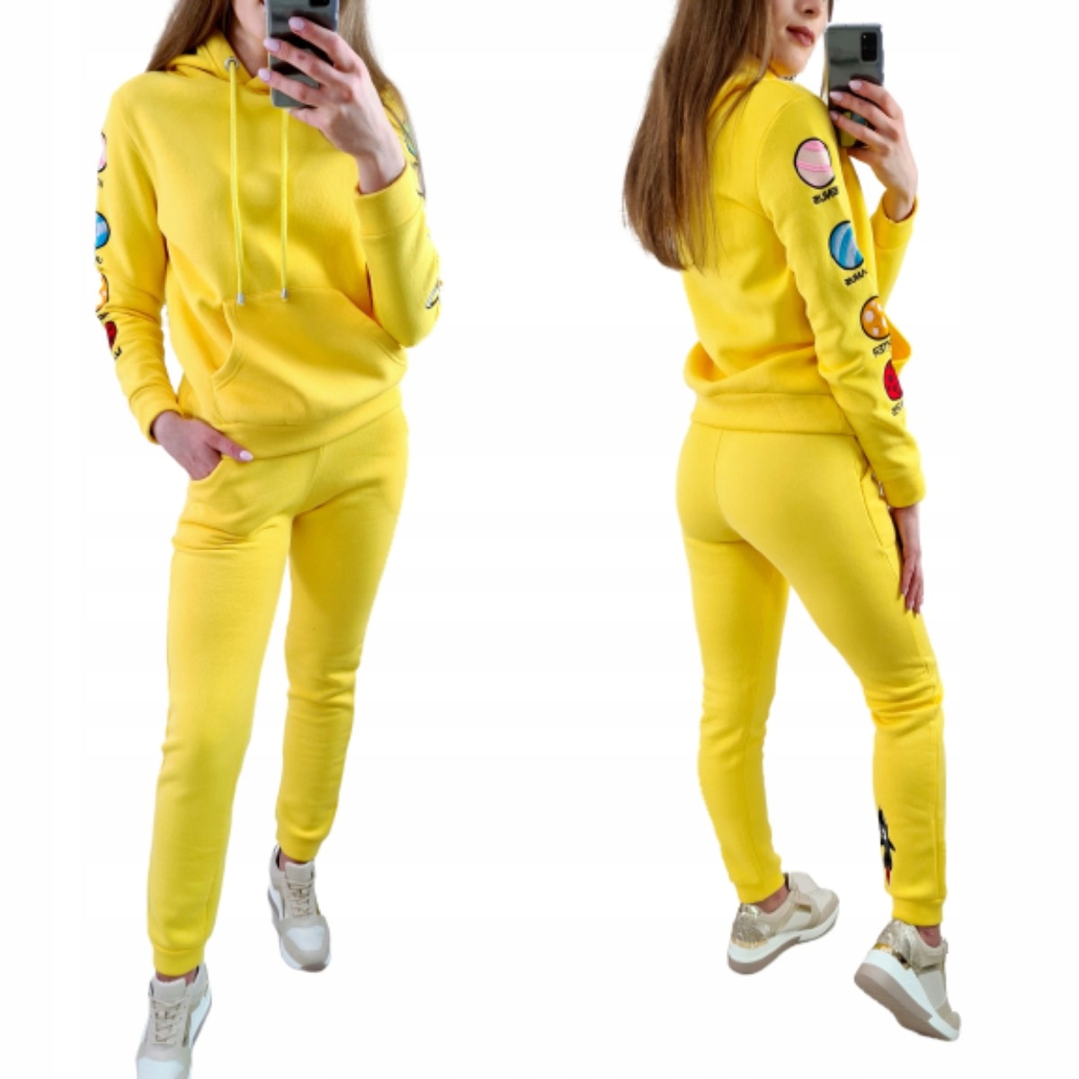 Komplet Kalhoty Mikina Planet Žlutá