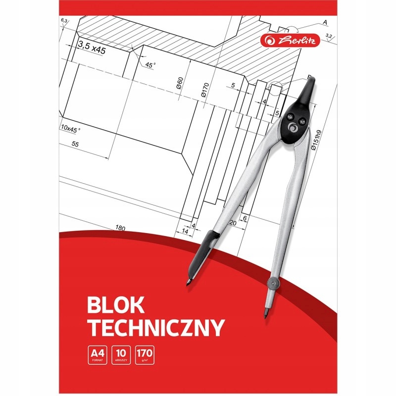 BLOK TECHNICZNY SZKOLNY A4/10K BIAŁY