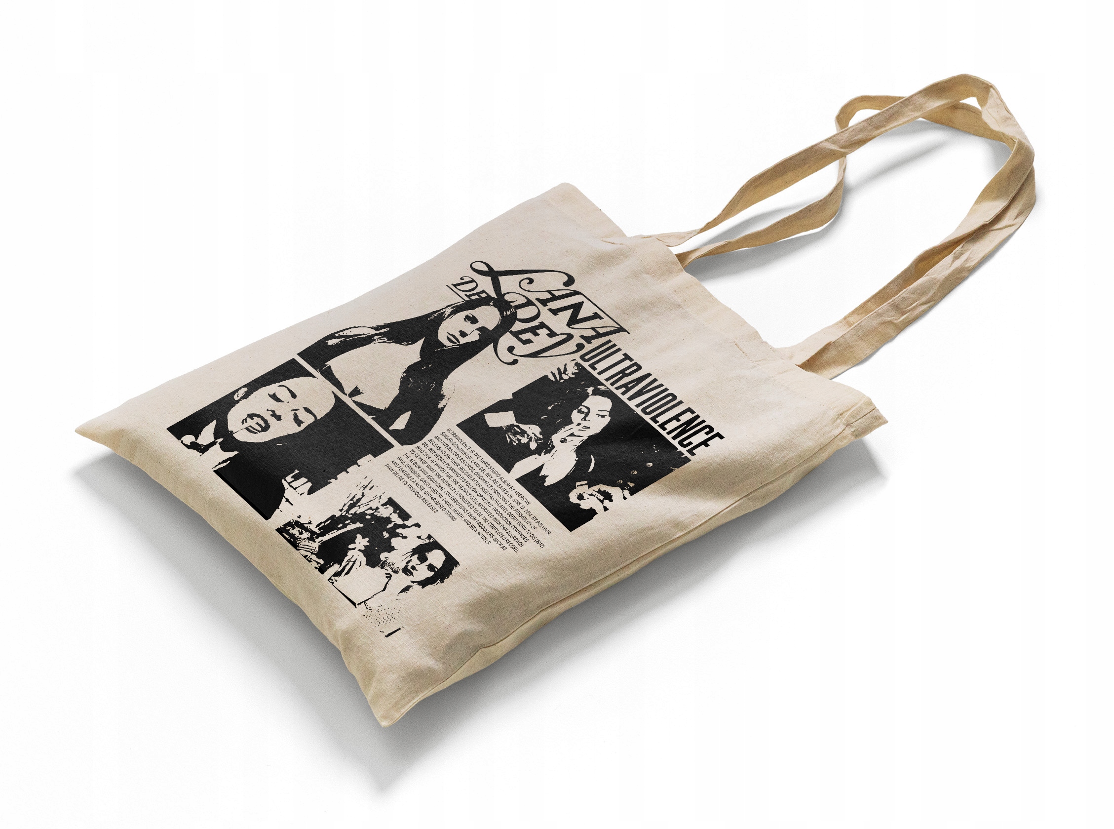 Torba bawełniana na zakupy 42x38 Lana Del Rey Ultraviolence Materiał materiałowa
