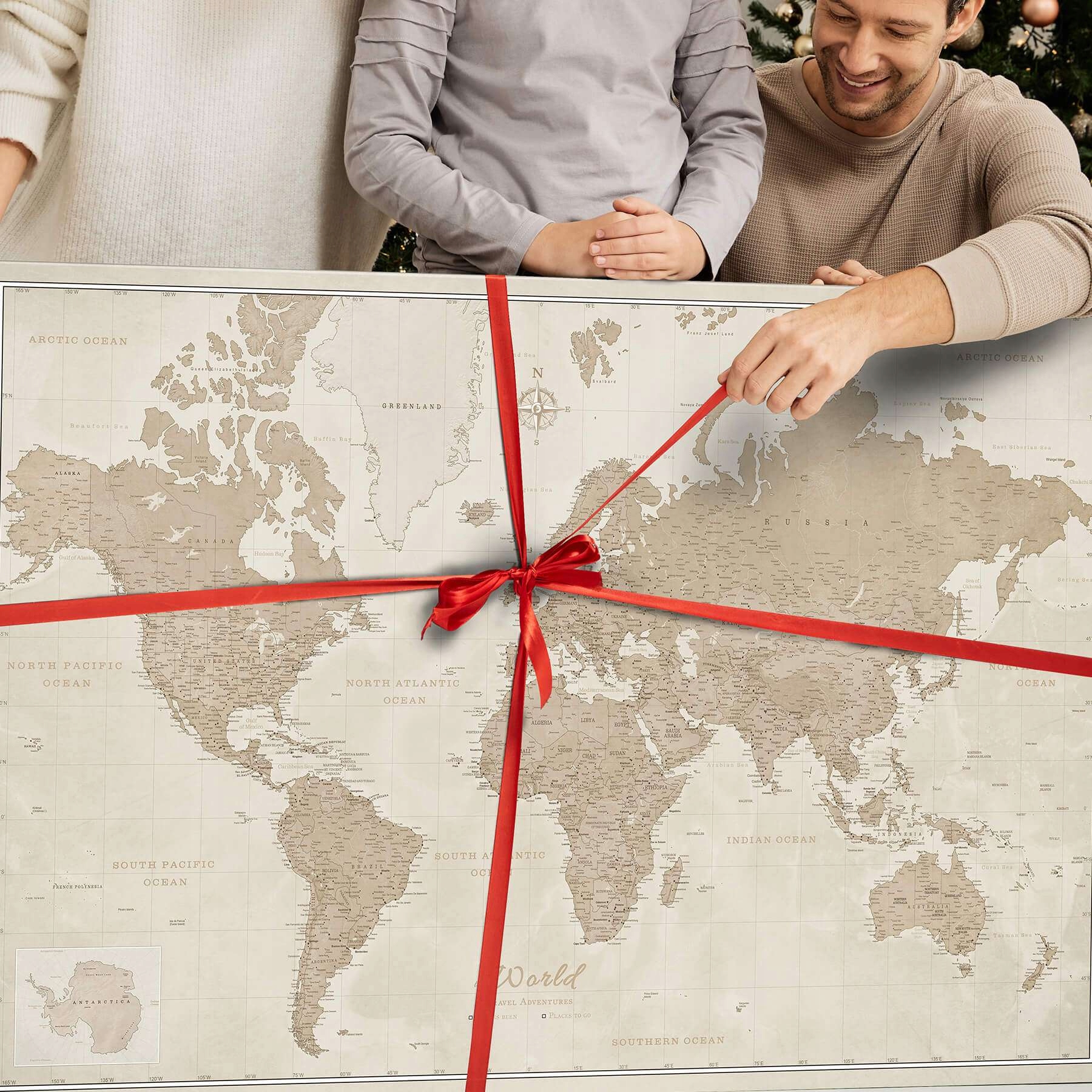 Mapa Korkowa Świata w języku Angielskim 90x60cm Marka inny