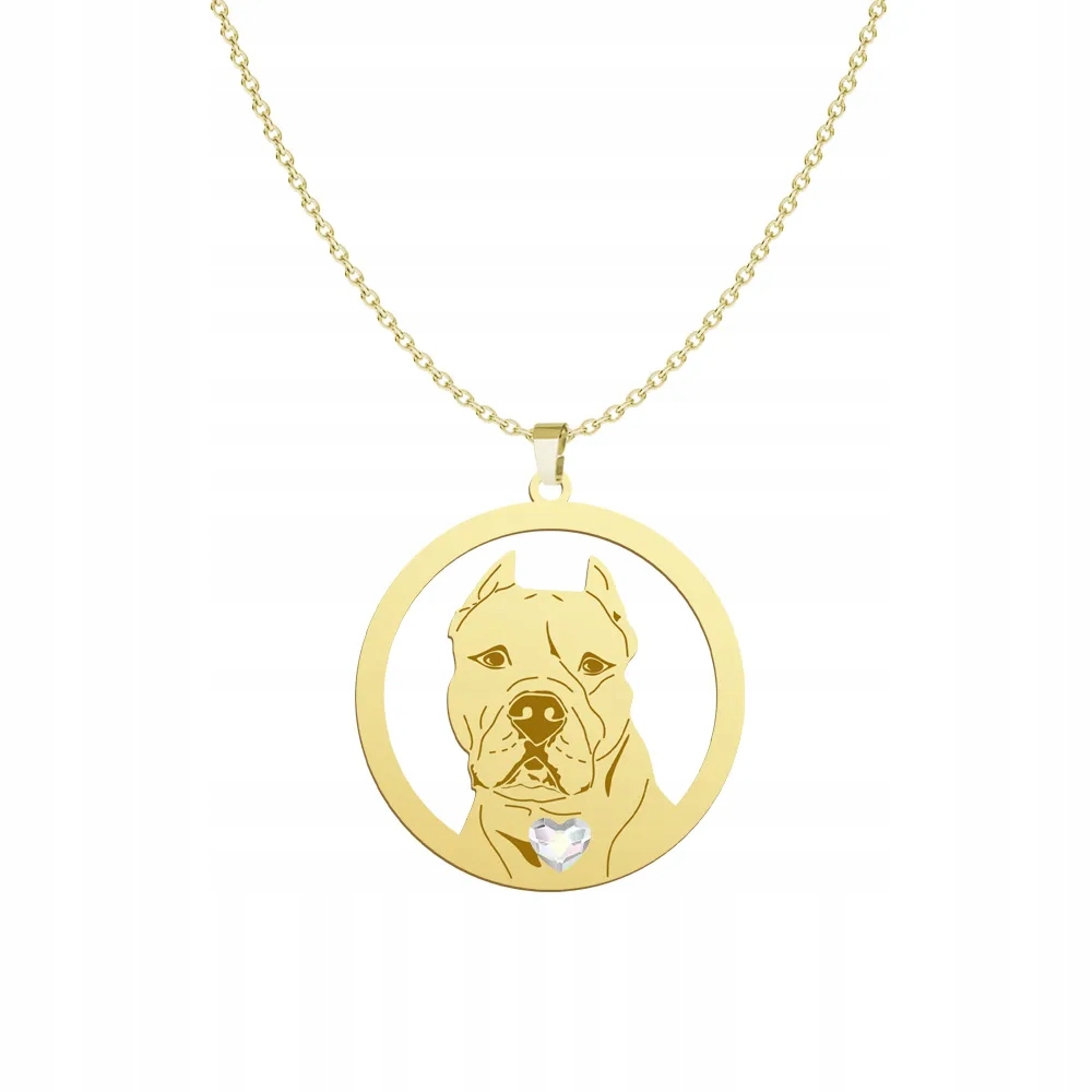 Zlatý náhrdelník s psem Argentinský pes 925 Řetízek Dárek Gravírování Bonus