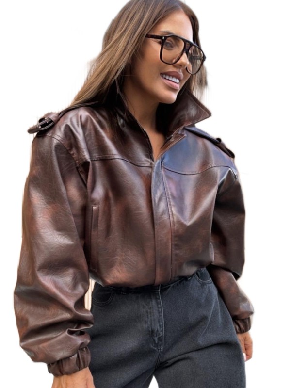 Emo Bunda Z Eko Kůže Vintage Matná Hnědá Univerzální