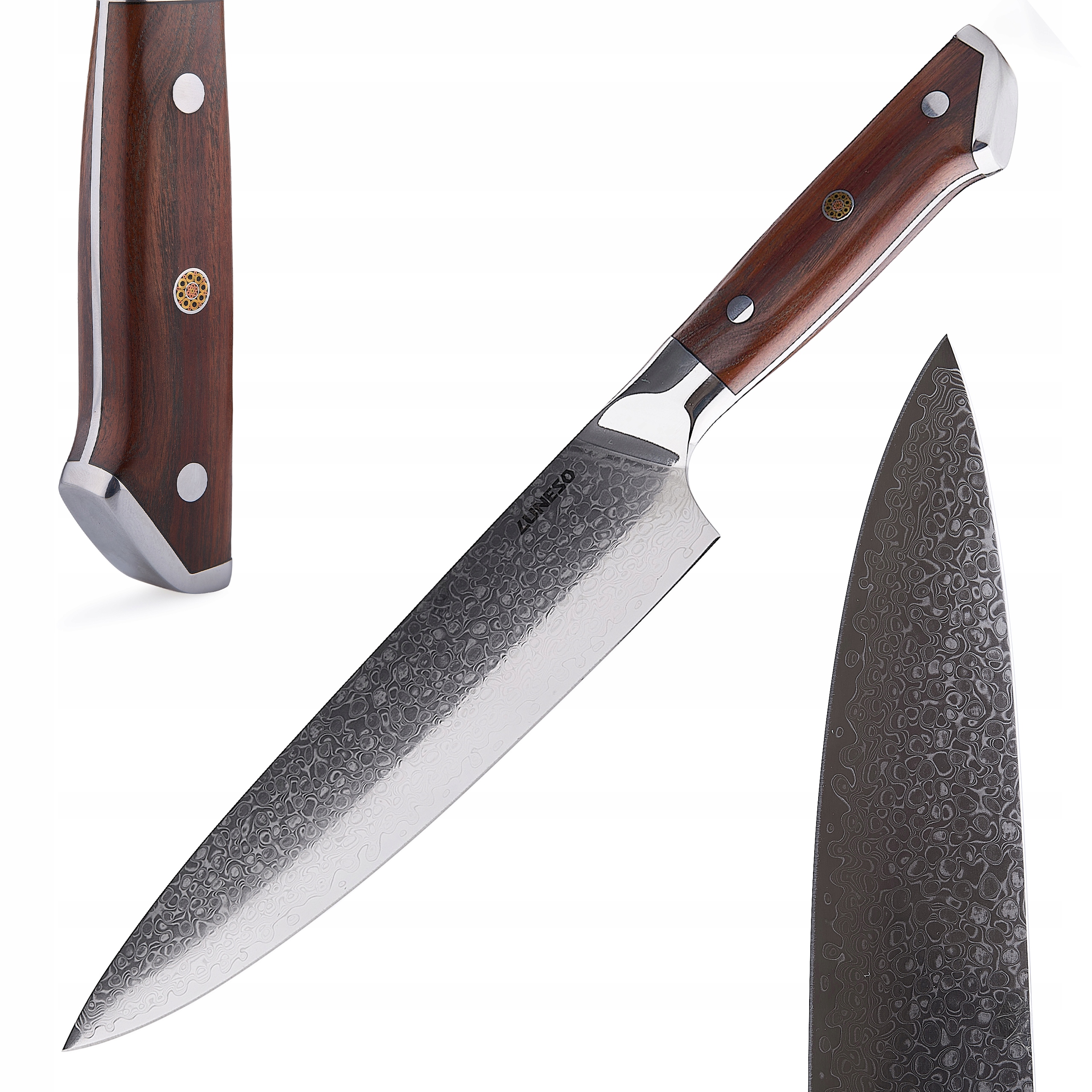 Kuchyňský Nůž šéfkuchaře Japonská damašková ocel VG10 Premium 67 vrstev