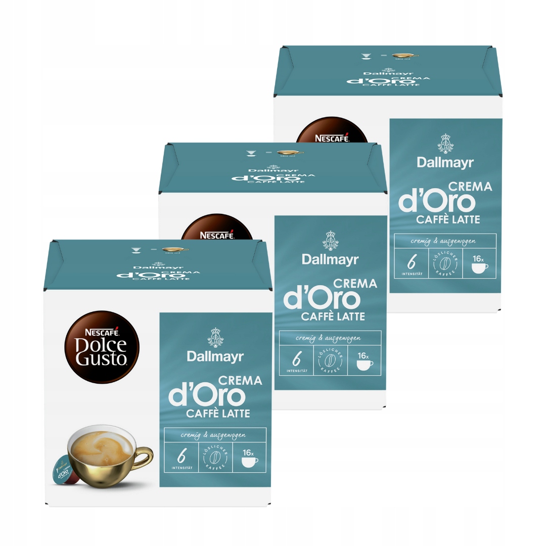 Kawa Dallmayr Dolce Gusto Crema d'Oro intensa Caffè Latte 3x 16 kapsułek