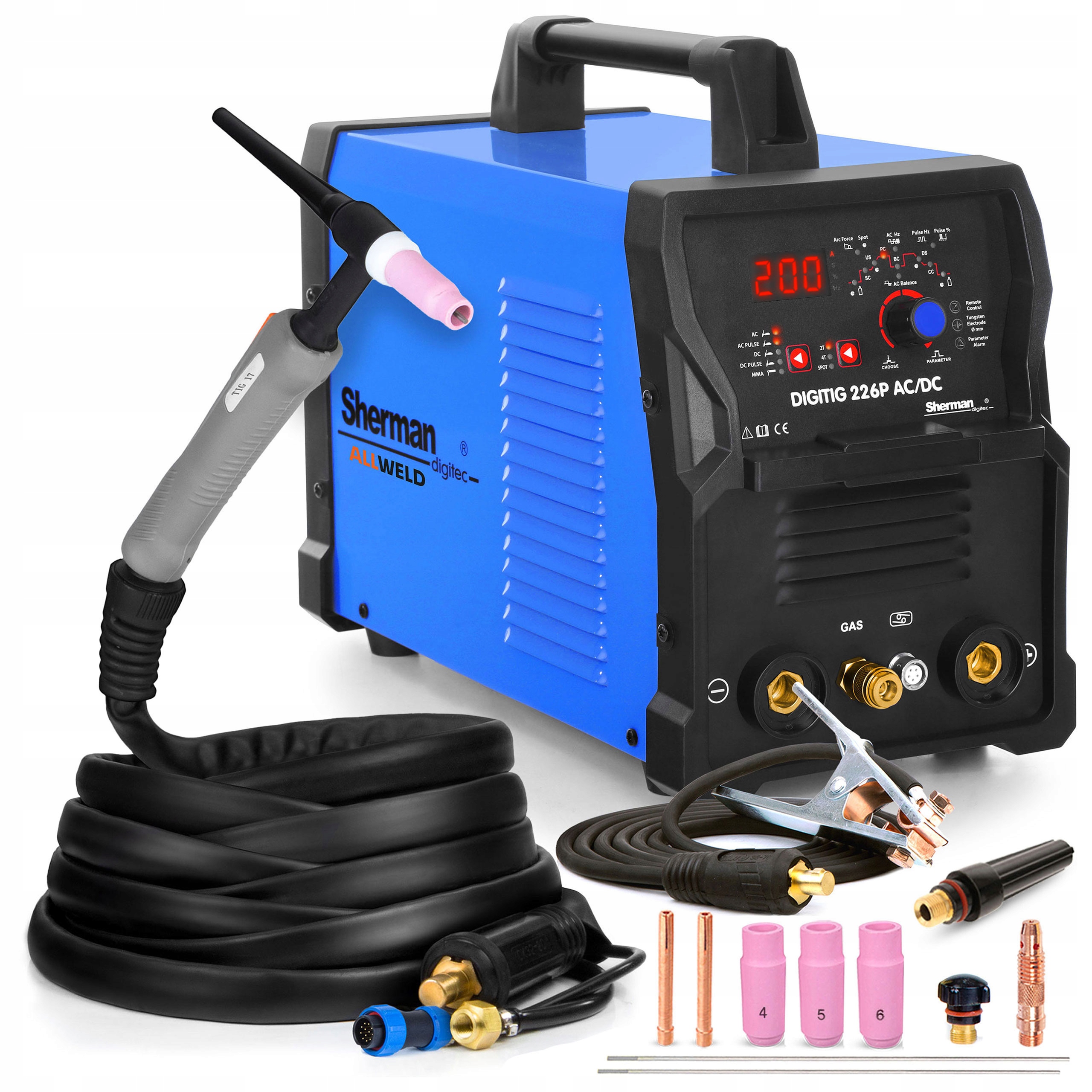 Invertorová Svářečka S Invertorem Sherman Tig 226P Ac DC Mma Hliník 200A Hf