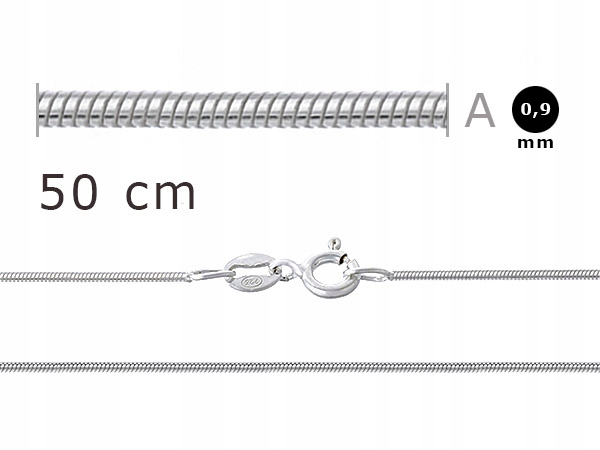

Łańcuszek Żmijka (50) okrągły Srebro 925
