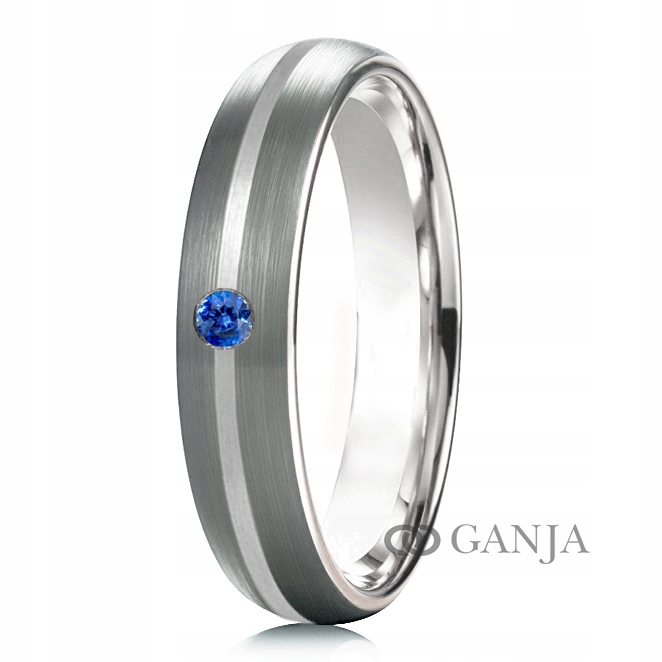 Titanový snubní prsten se safírem