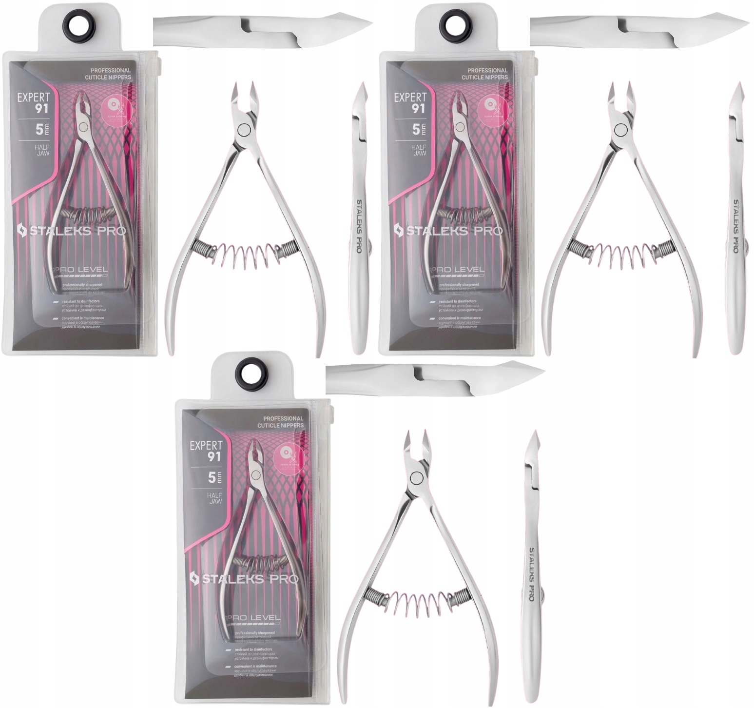 3 x Staleks Profesionální kleště na kůži Expert 91 5 mm Plynulý účinek