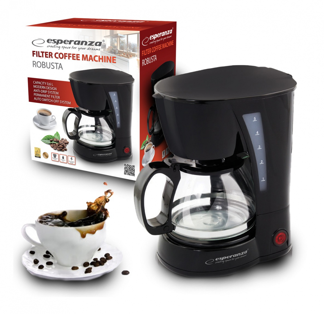 EKSPRES DO KAWY PRZELEWOWY DZBANEK 0.6 L CZARNY